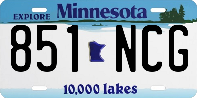 MN license plate 851NCG