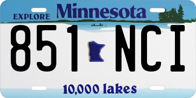 MN license plate 851NCI