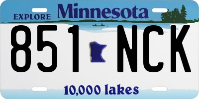 MN license plate 851NCK