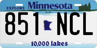 MN license plate 851NCL