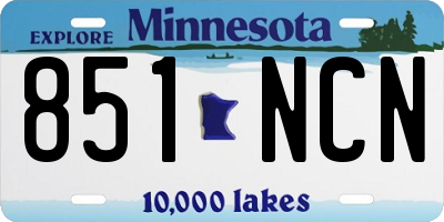 MN license plate 851NCN