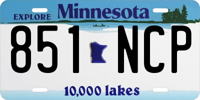 MN license plate 851NCP