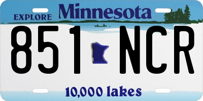 MN license plate 851NCR