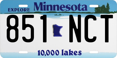 MN license plate 851NCT
