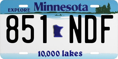 MN license plate 851NDF