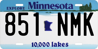 MN license plate 851NMK