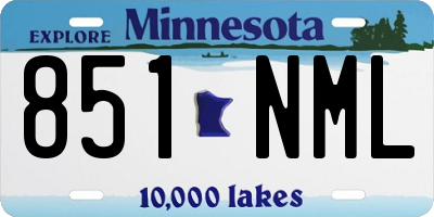 MN license plate 851NML