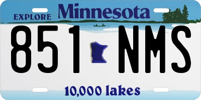 MN license plate 851NMS
