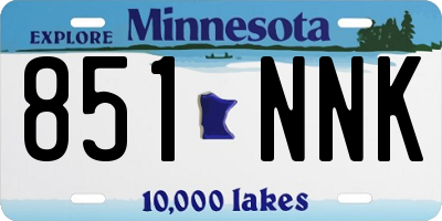 MN license plate 851NNK