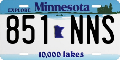 MN license plate 851NNS