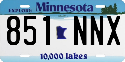 MN license plate 851NNX