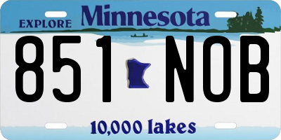 MN license plate 851NOB