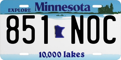 MN license plate 851NOC