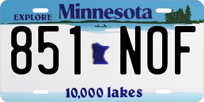 MN license plate 851NOF