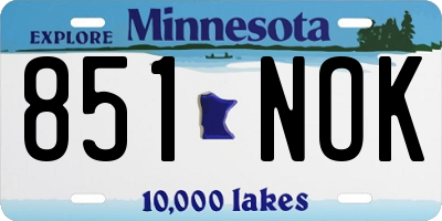MN license plate 851NOK