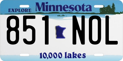 MN license plate 851NOL