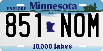 MN license plate 851NOM