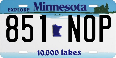 MN license plate 851NOP