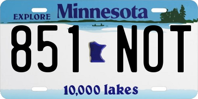 MN license plate 851NOT