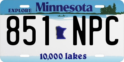 MN license plate 851NPC