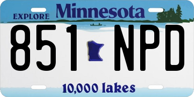 MN license plate 851NPD