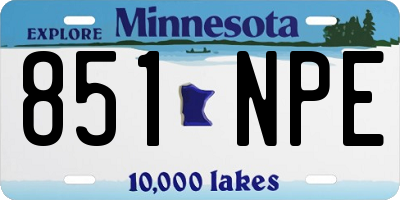 MN license plate 851NPE