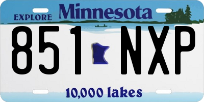 MN license plate 851NXP