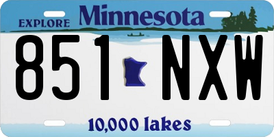 MN license plate 851NXW