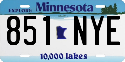 MN license plate 851NYE