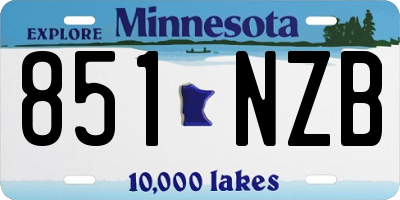 MN license plate 851NZB