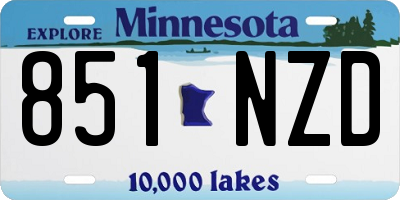 MN license plate 851NZD