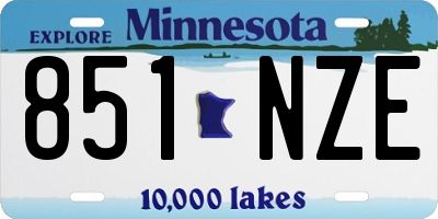 MN license plate 851NZE