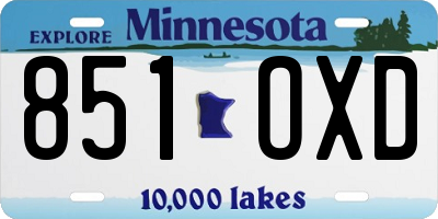 MN license plate 851OXD