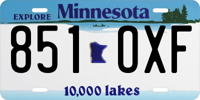 MN license plate 851OXF
