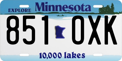 MN license plate 851OXK
