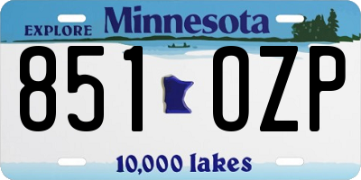 MN license plate 851OZP