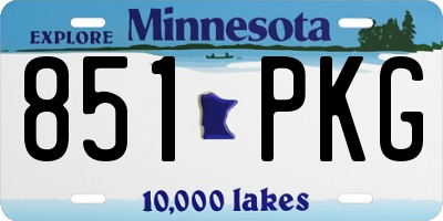 MN license plate 851PKG