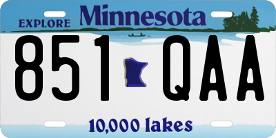 MN license plate 851QAA