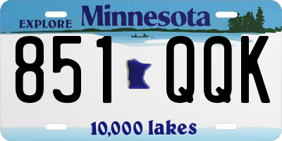 MN license plate 851QQK
