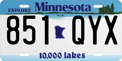 MN license plate 851QYX