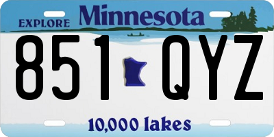 MN license plate 851QYZ