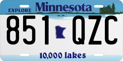 MN license plate 851QZC
