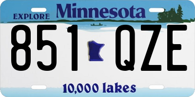 MN license plate 851QZE