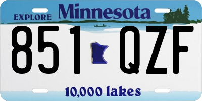 MN license plate 851QZF