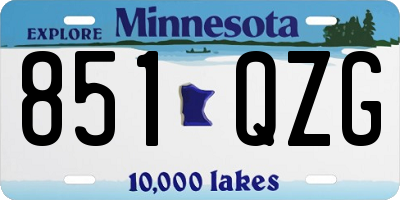 MN license plate 851QZG