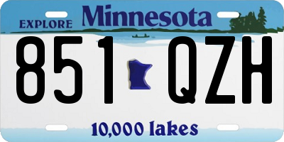 MN license plate 851QZH