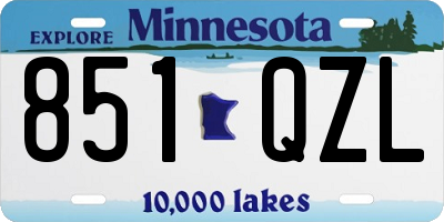 MN license plate 851QZL