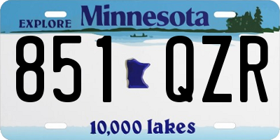 MN license plate 851QZR