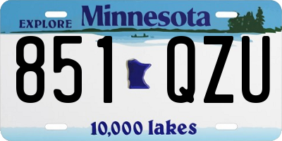 MN license plate 851QZU