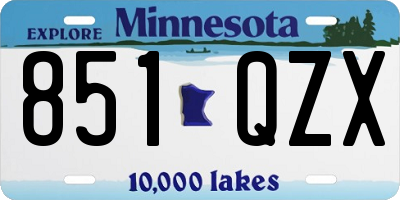 MN license plate 851QZX